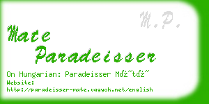 mate paradeisser business card